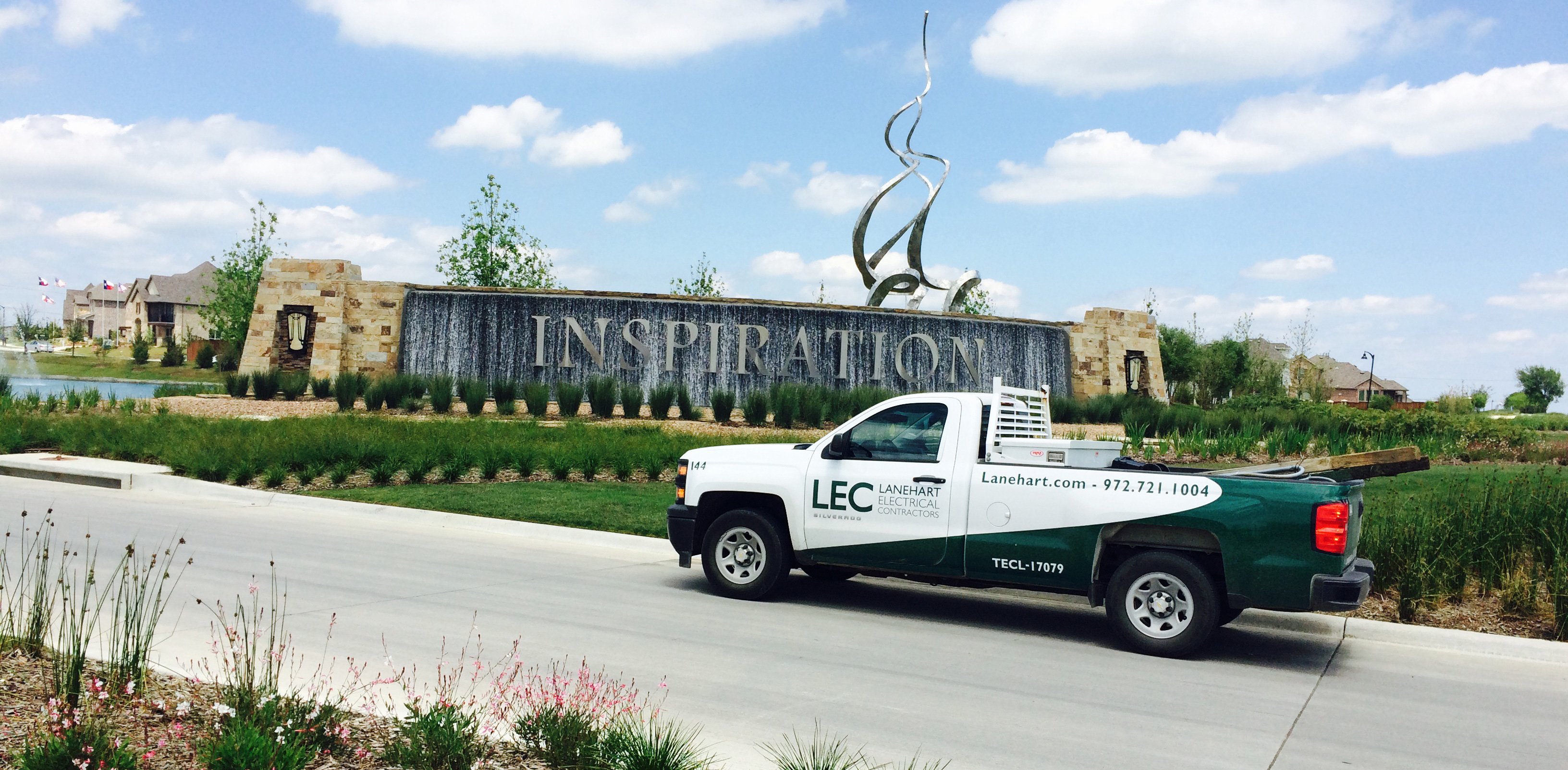 Lanehart service truck at a residential community